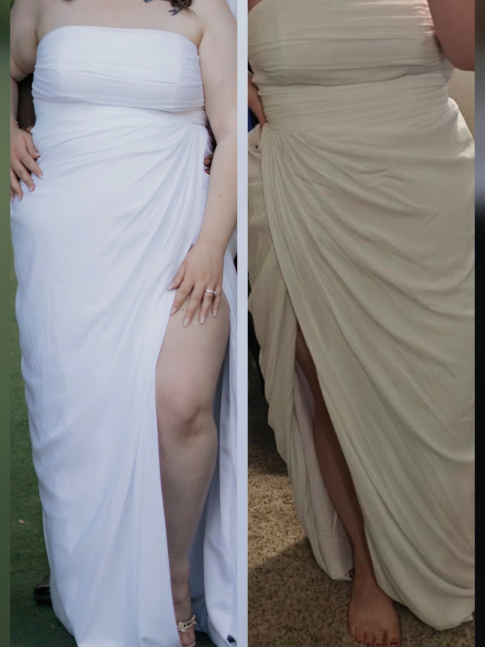 Strapless White Maxi Wedding Or Engagment Skirt with Side Slit
